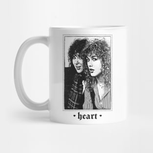 Heart / 80s Styled Faded Vintage Look Mug